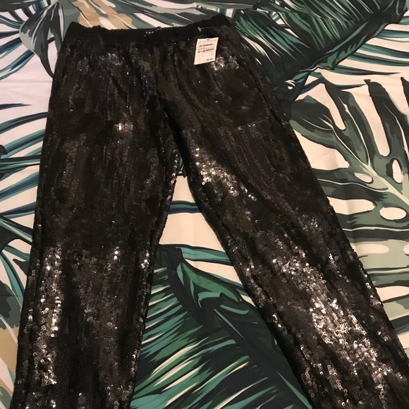 ✤ Trouve NWT Black Sequin Pants ✤ - Picture 5 of 6